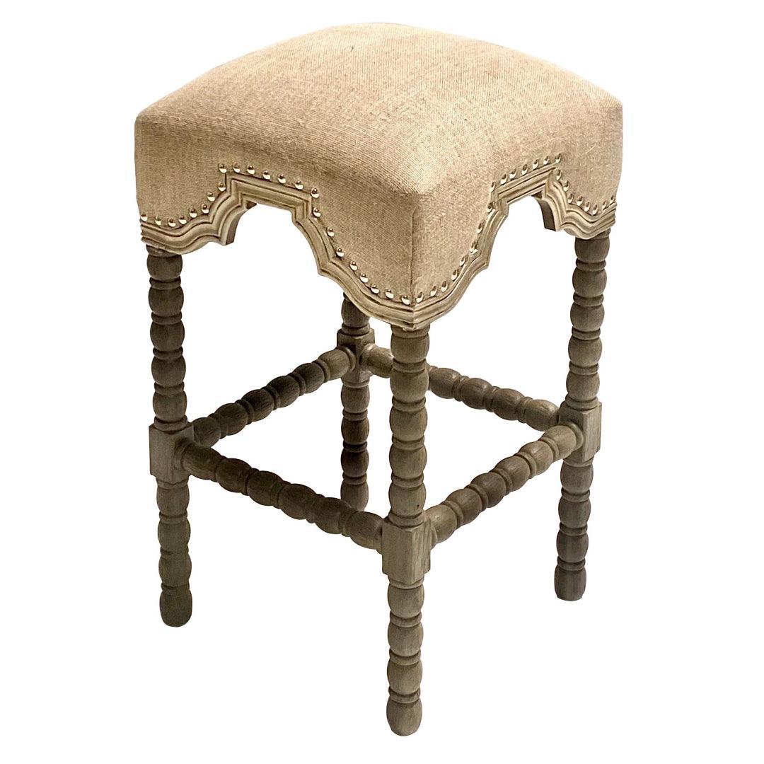 Euro French Burlap Counter Stool