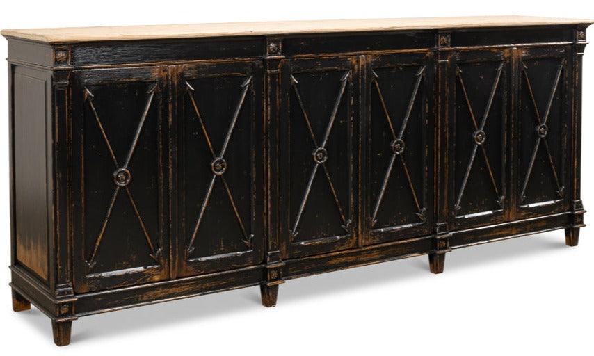 Extra Long Black Royal Cross Arrow Buffet - Belle Escape