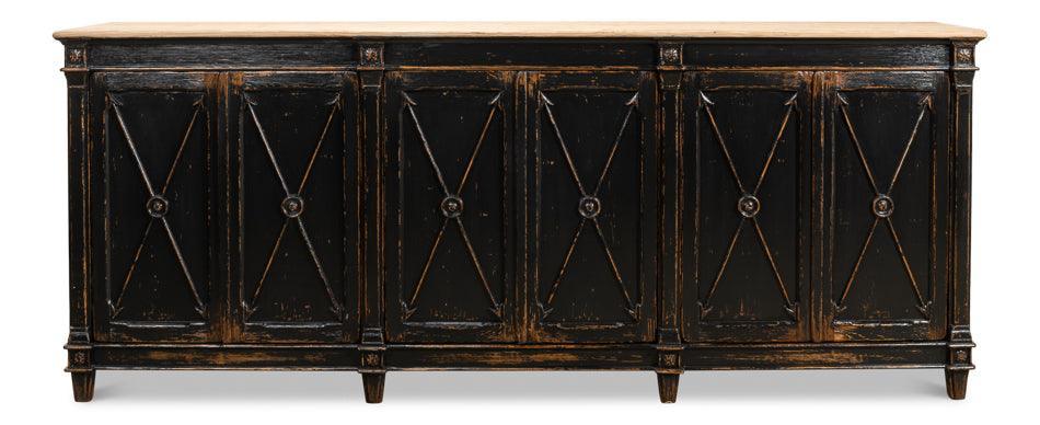 Extra Long Black Royal Cross Arrow Buffet - Belle Escape