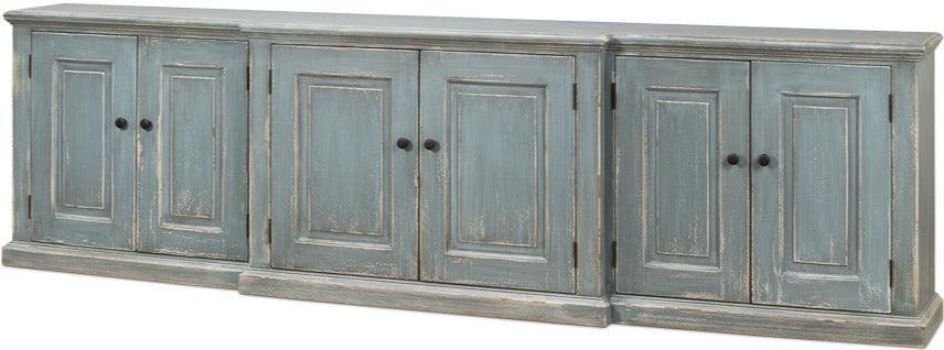Extra Long Blue Grey Farmhouse Credenza - Belle Escape