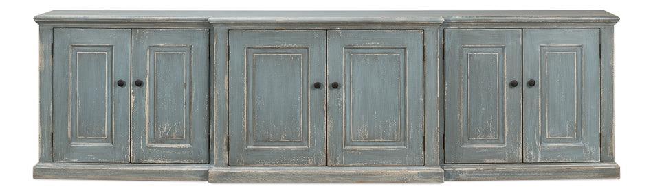 Extra Long Blue Grey Farmhouse Credenza - Belle Escape