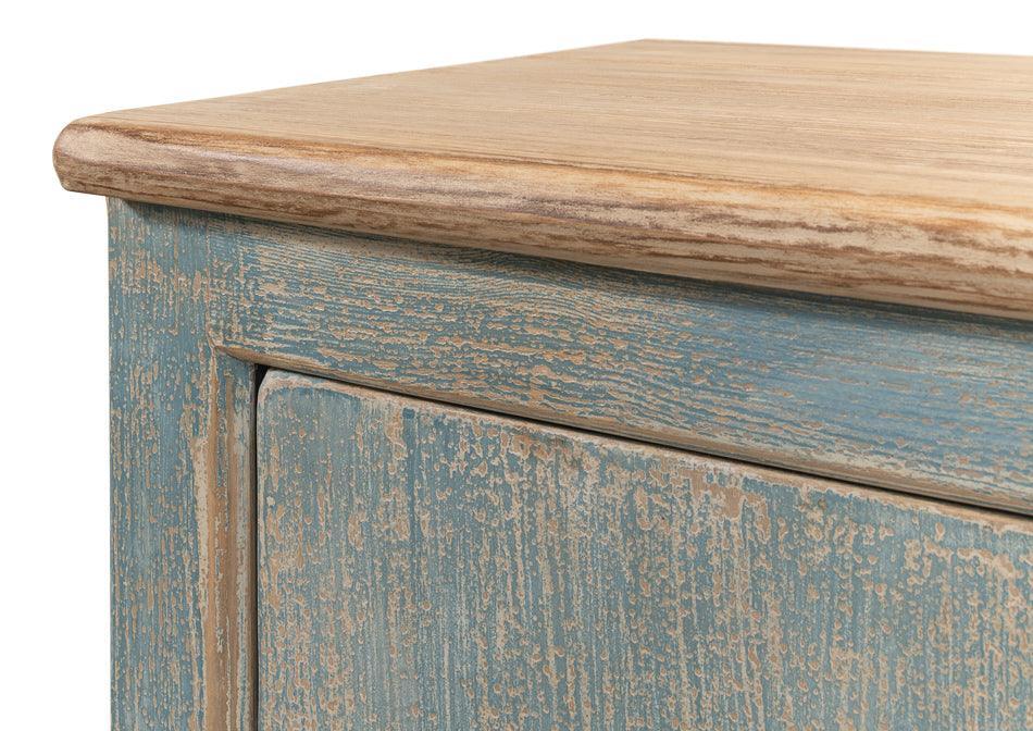 Extra Long Blue Washed Sideboard - Belle Escape