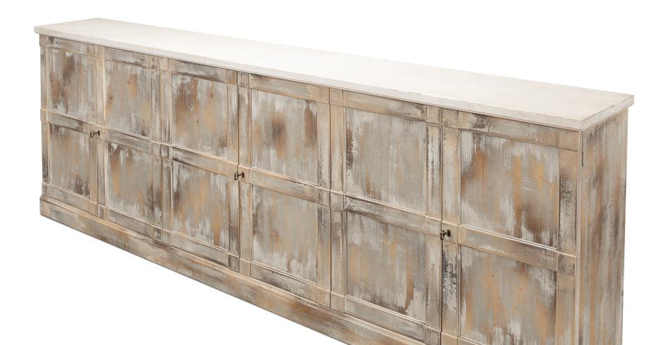 Extra Long Gray Oak Chic Buffet - Belle Escape