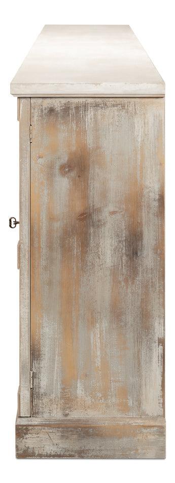 Extra Long Gray Oak Chic Buffet - Belle Escape