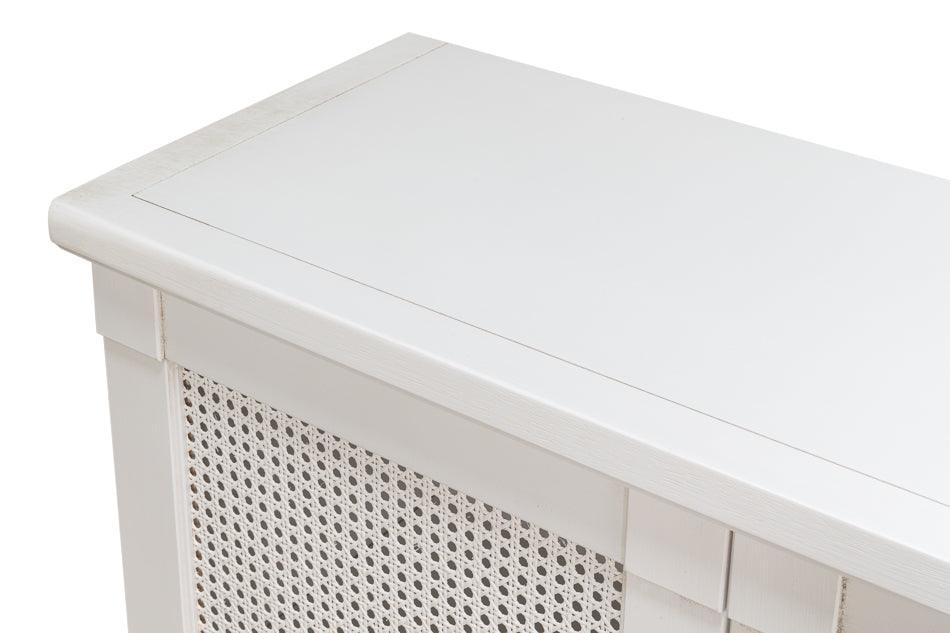 Extra Long Solid White Cane Door Buffet - Belle Escape