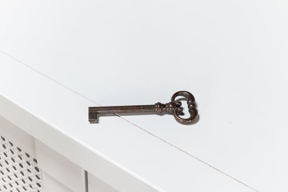 Extra Long Solid White Cane Door Buffet - Belle Escape