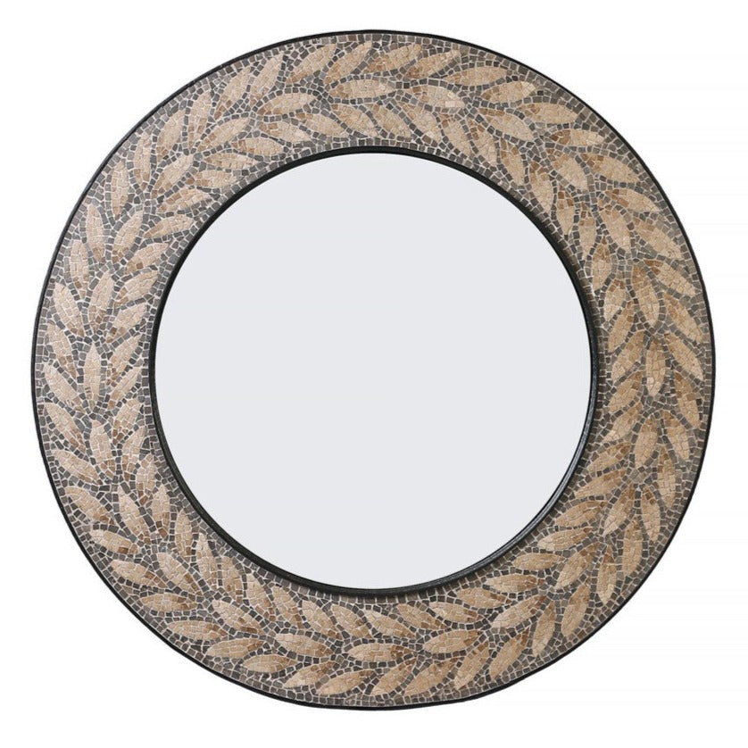 Natural Stone Leaf Mosaic Mirror