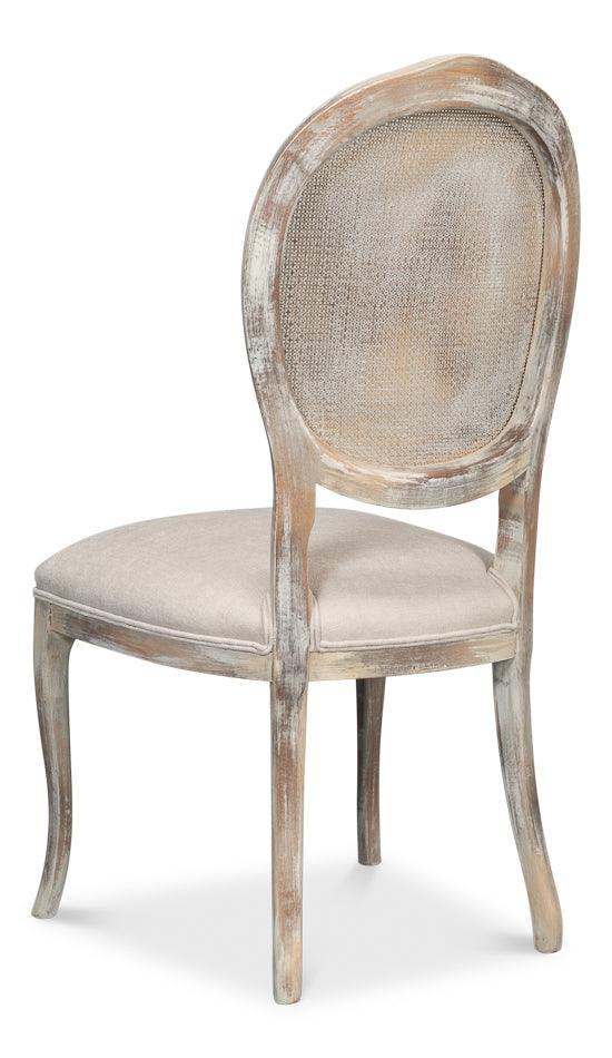 Farm Style Cane Back Chairs with Cream Seats - Pair - Belle Escape