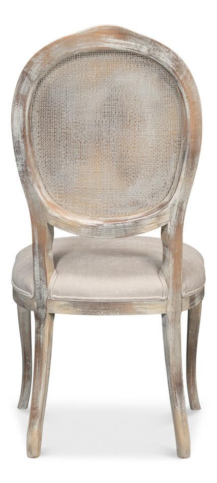 Farm Style Cane Back Chairs with Cream Seats - Pair - Belle Escape