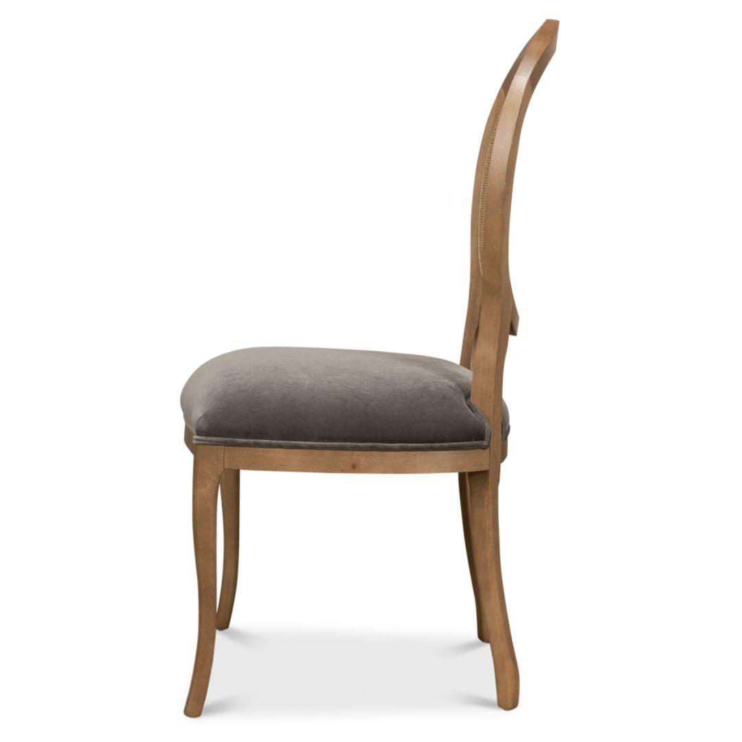 Farm Style Cane Back Gray Seat Chairs - Pair