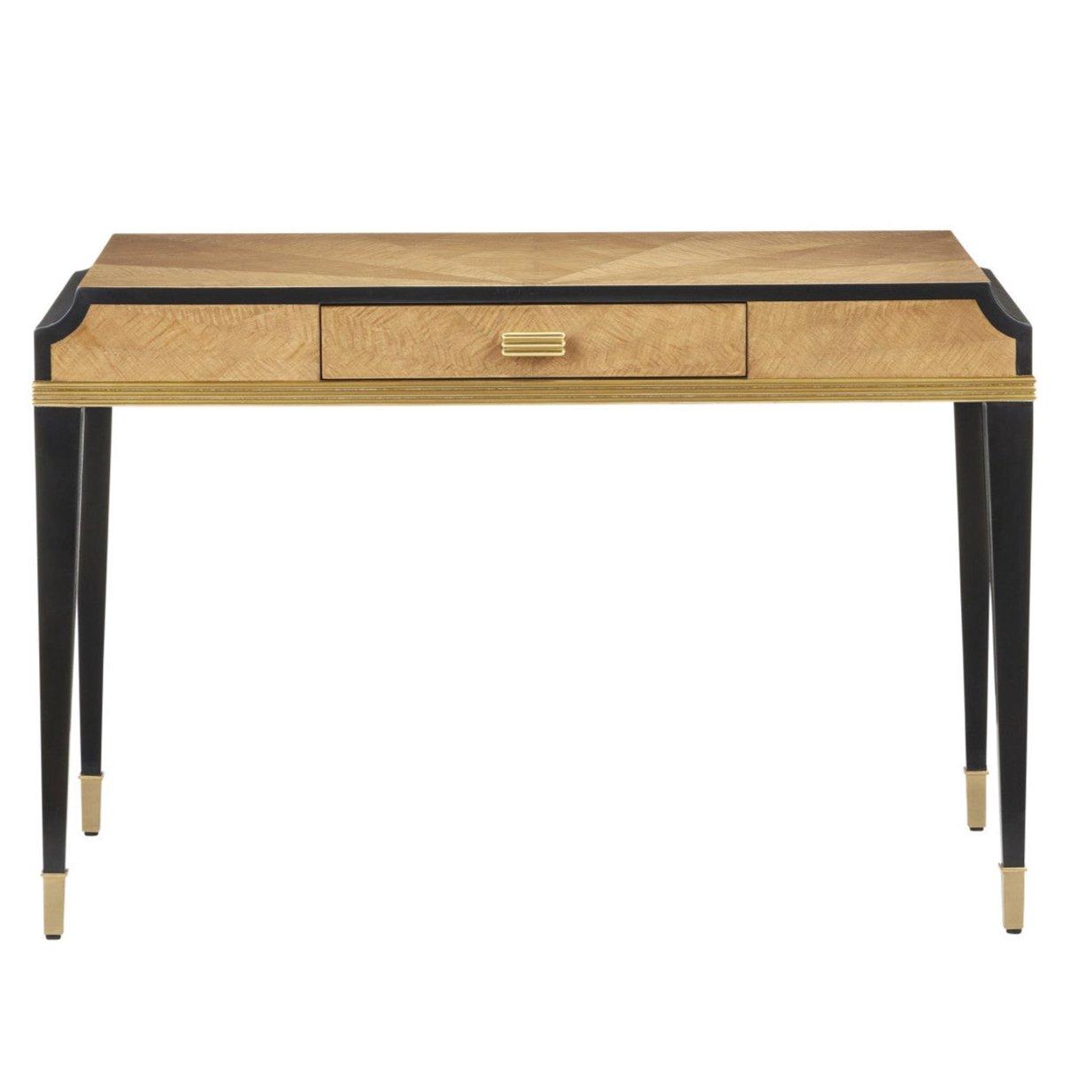 Mahogany Veneer Taupe Writing Desk