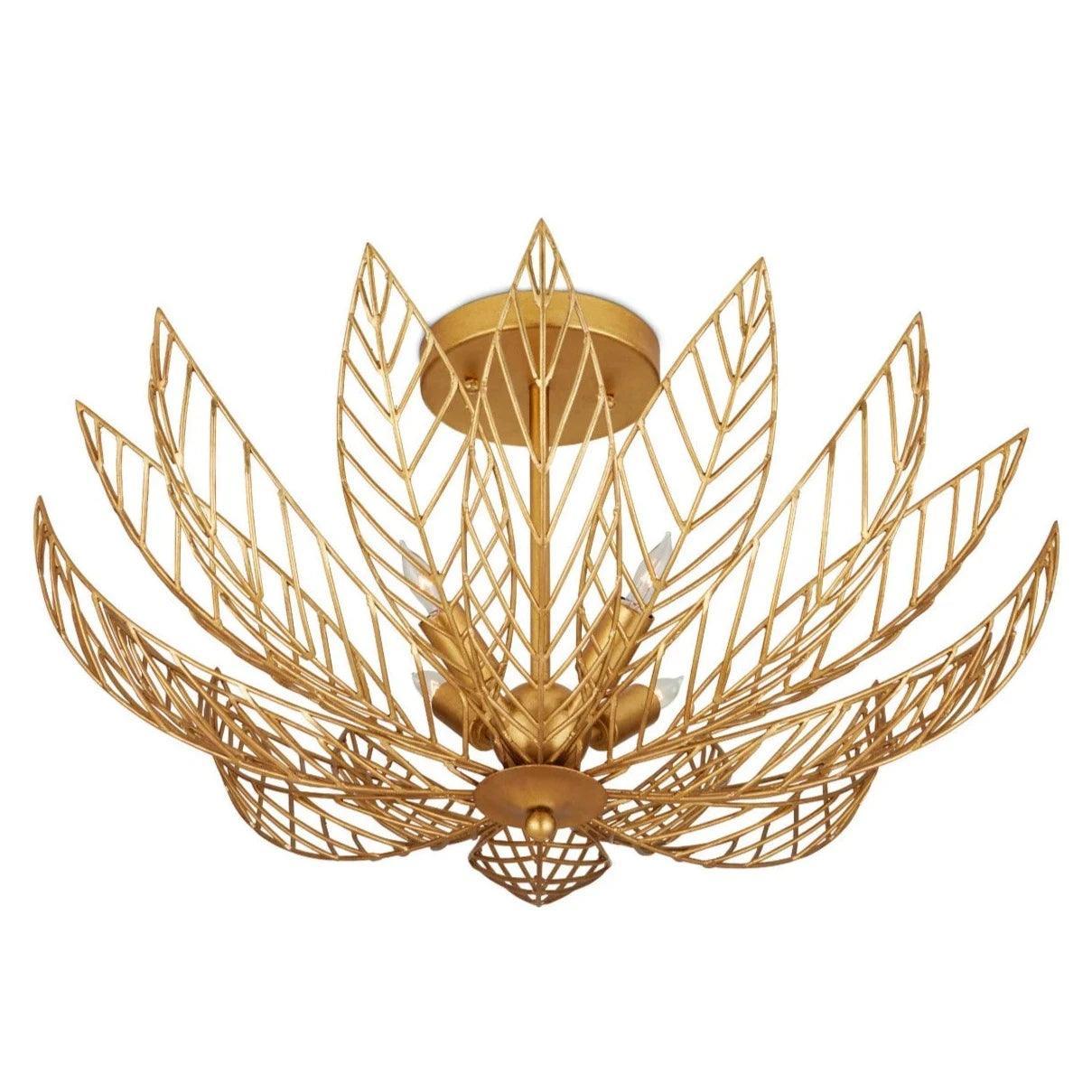 Golden Leaflace Semi-Flush Mount
