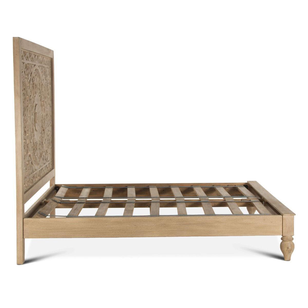 Flora Bohemian Natural Wood Bed - Belle Escape