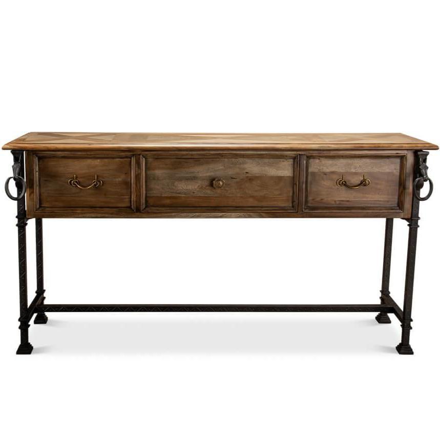 Forged Iron and Wood Console Table - Belle Escape