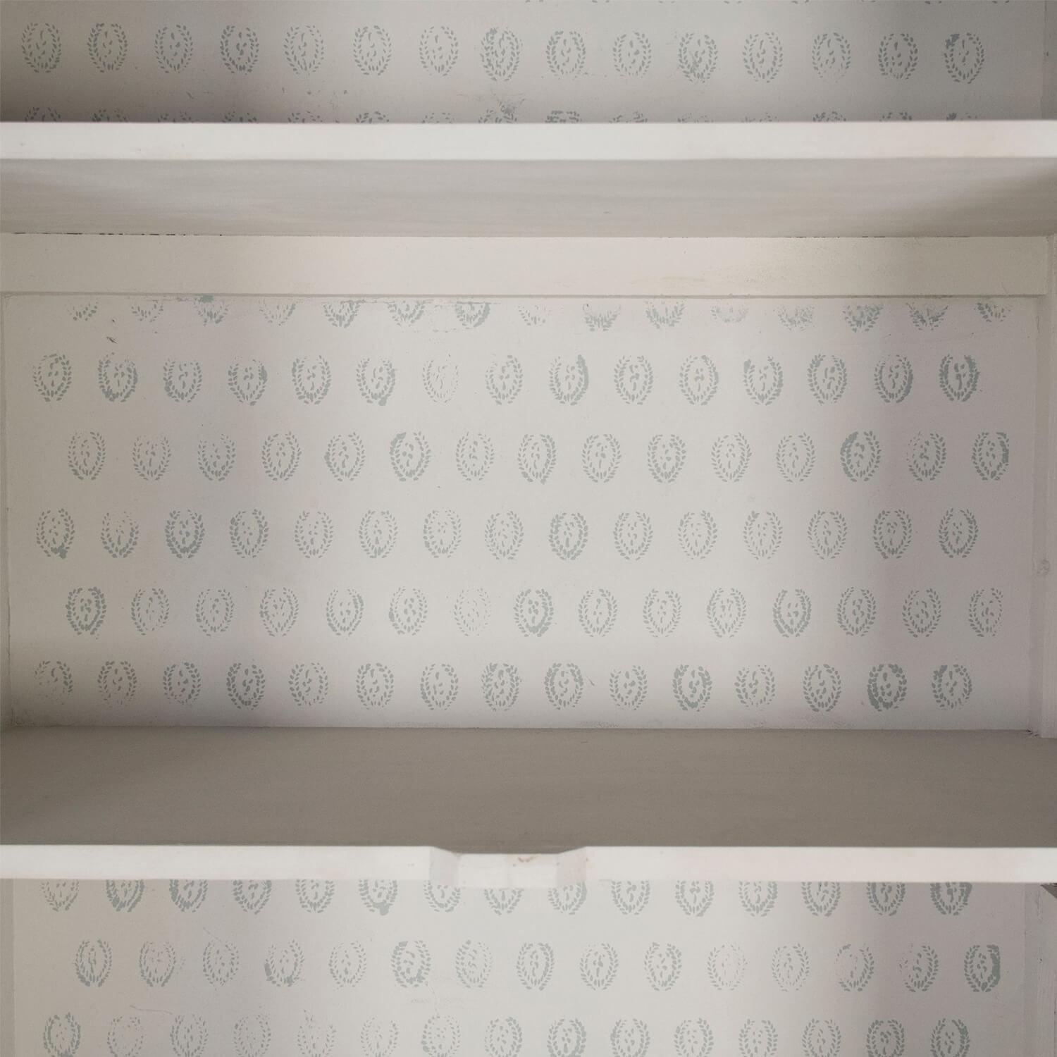 French Blue Gray Glass Cabinet - Belle Escape