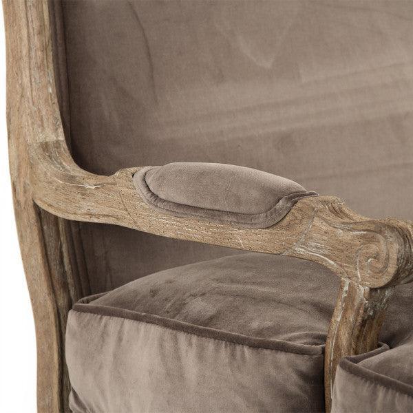 French Brown Velvet Settee - Belle Escape