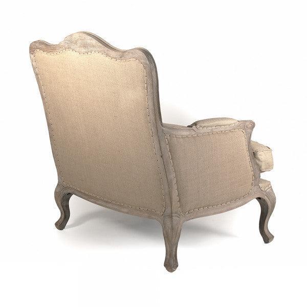 French Burlap Club Chair - Belle Escape