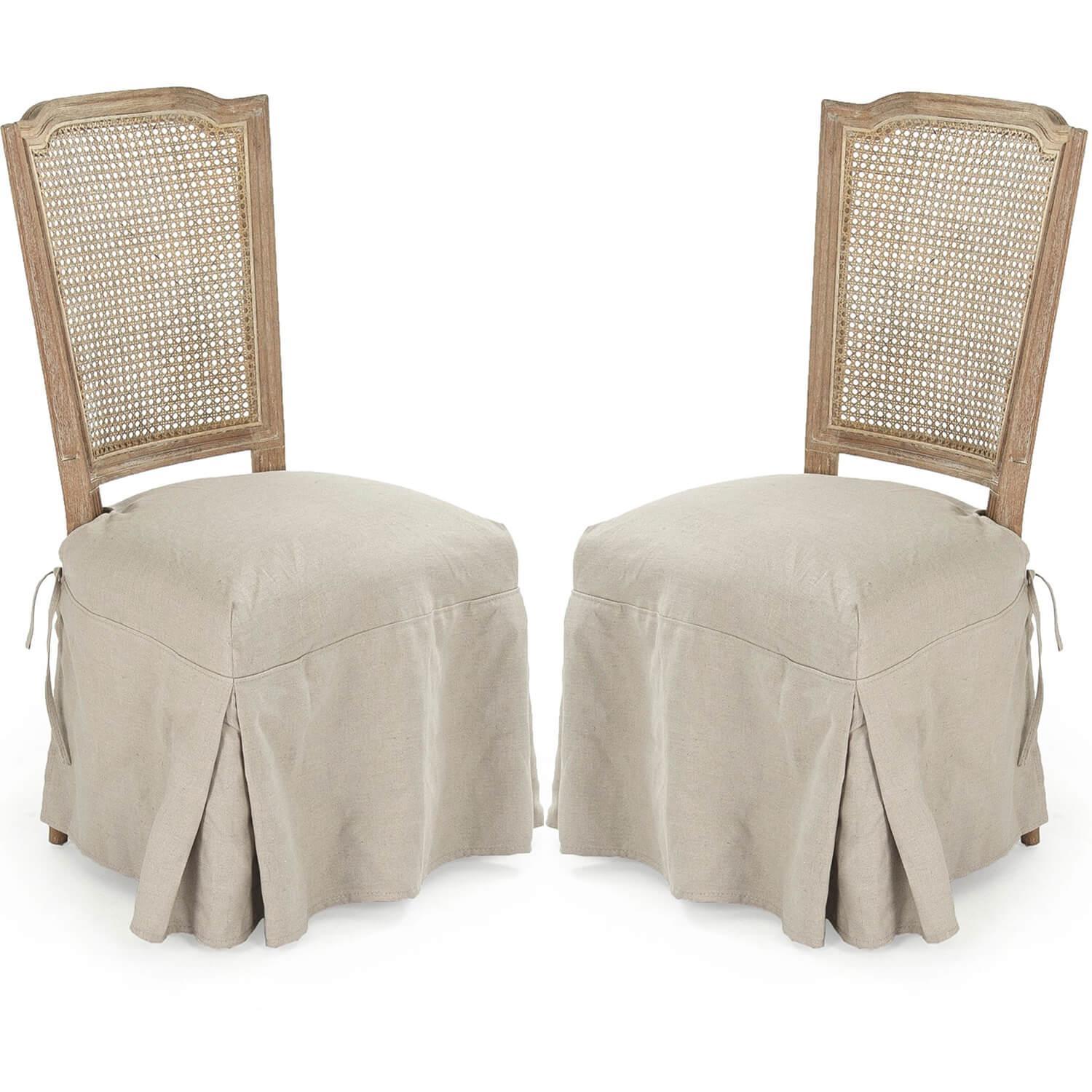 French Cane Backed Apron Side Chairs - Belle Escape