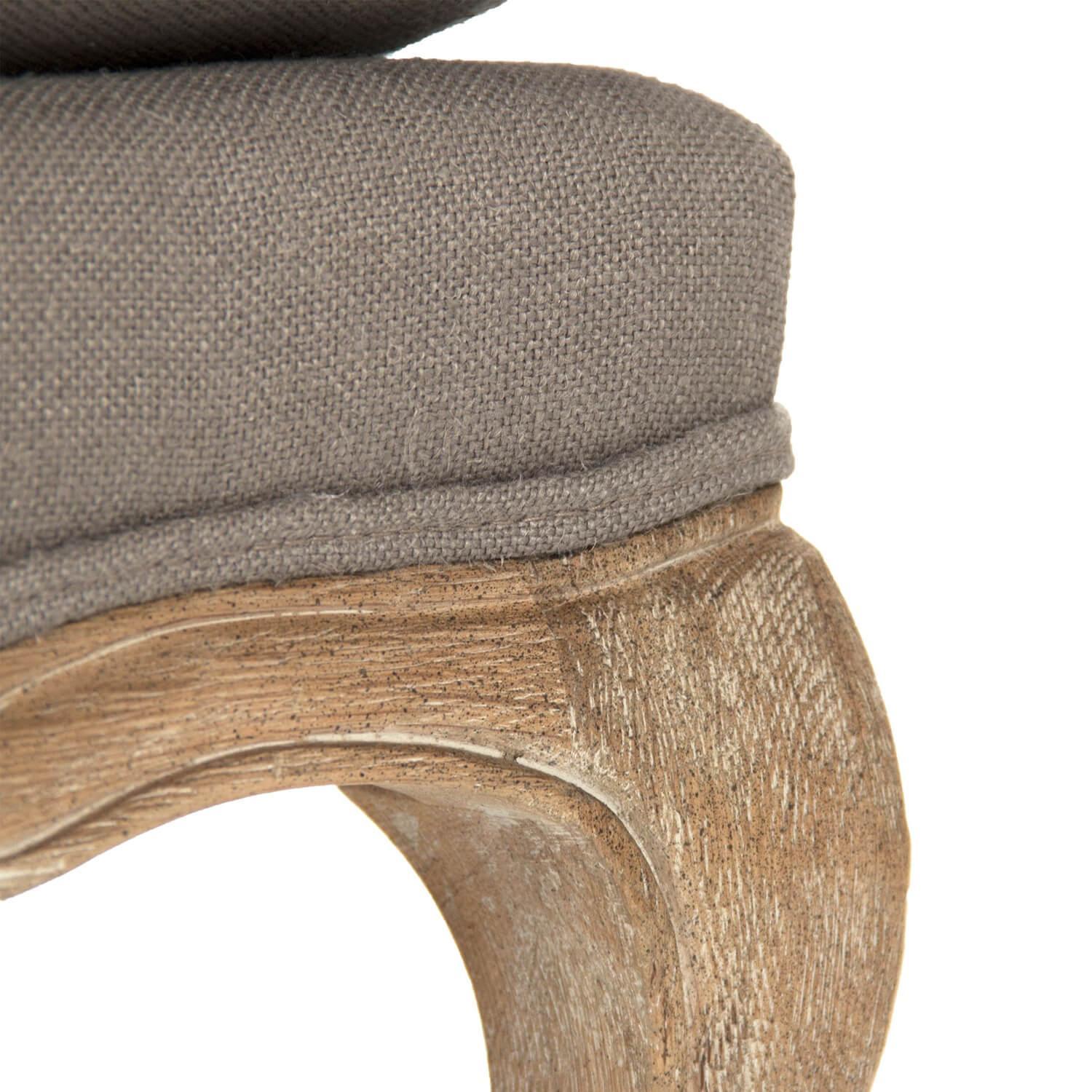 French Gray Linen Settee - Belle Escape