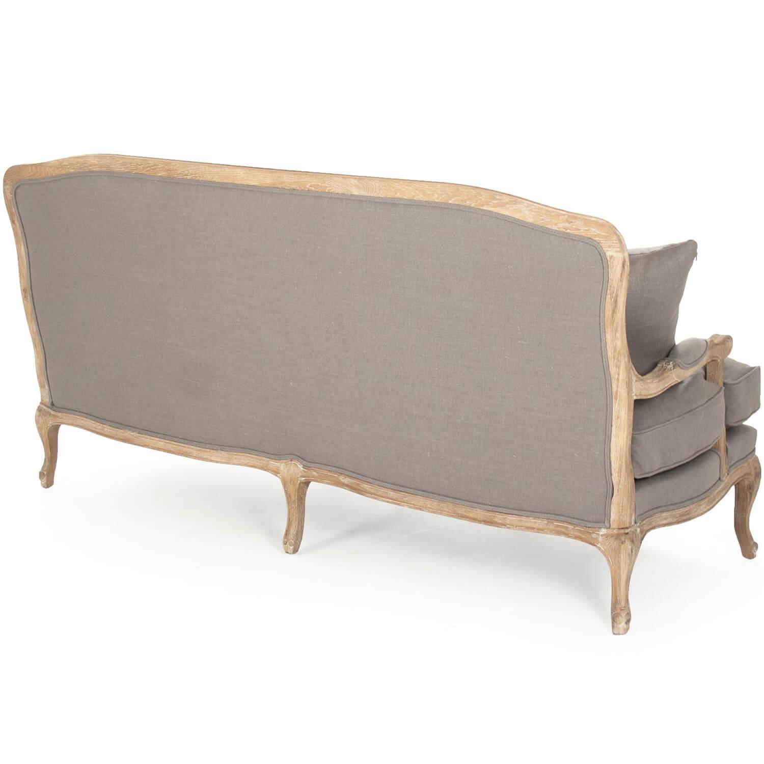 French Gray Linen Sofa - Belle Escape