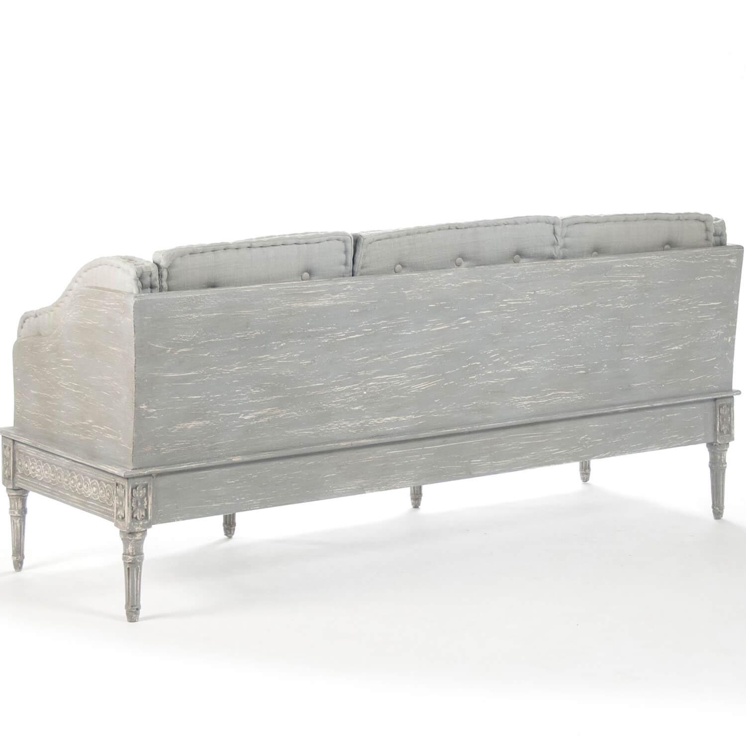 French Gray Rococo Sofa Bench - Belle Escape