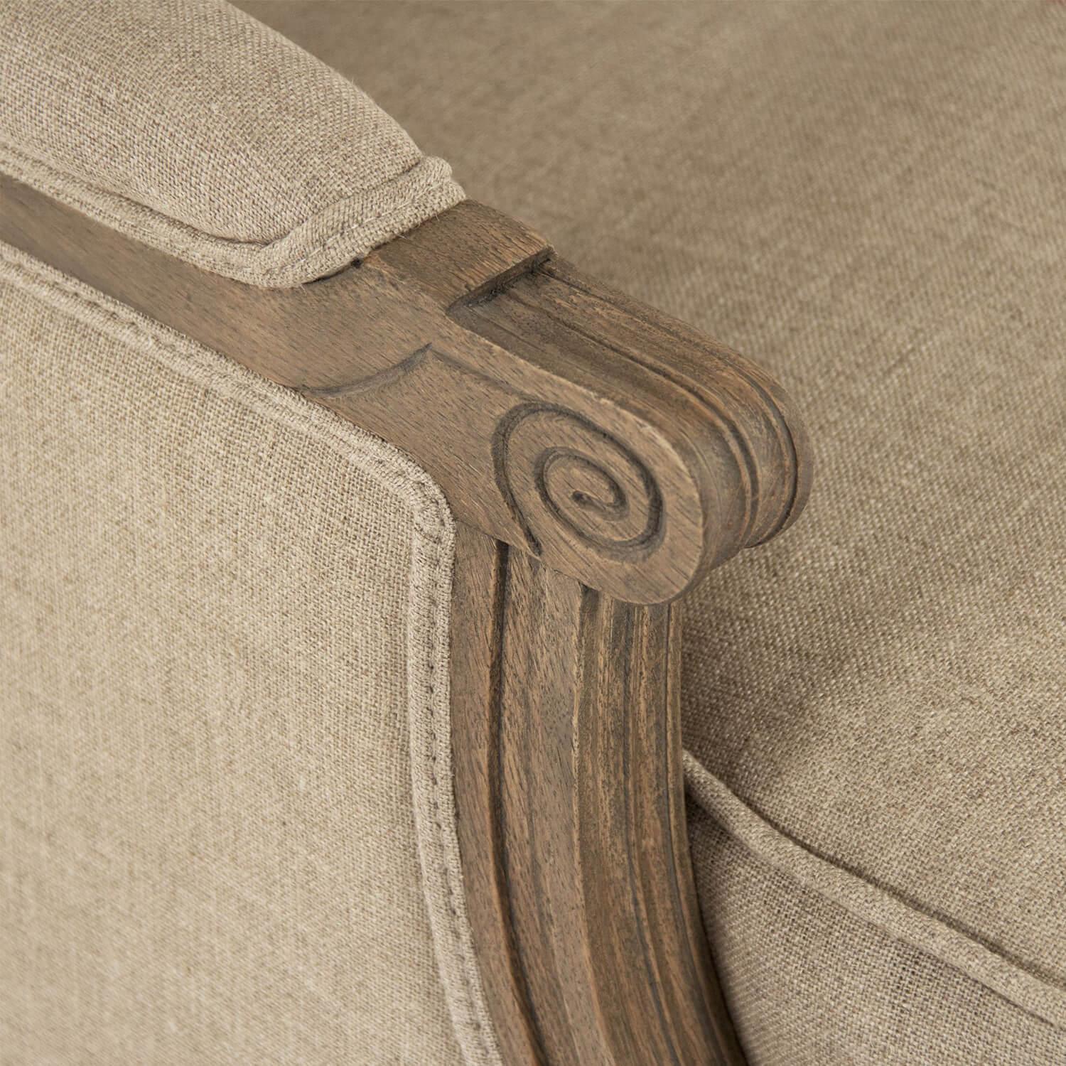 French Louis Blue Striped Arm Chair - Belle Escape