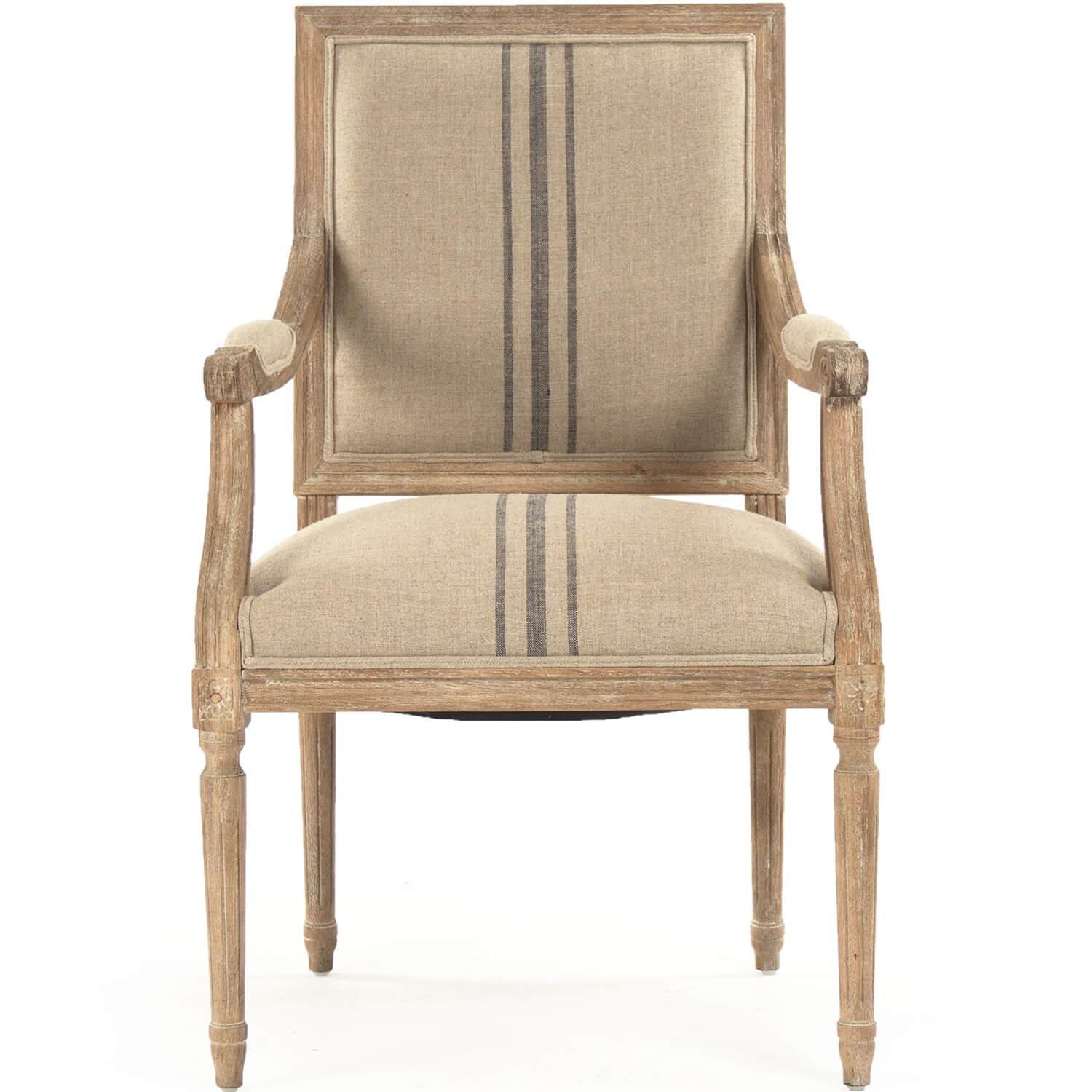 French Louis Blue Striped Dining Chairs - Belle Escape