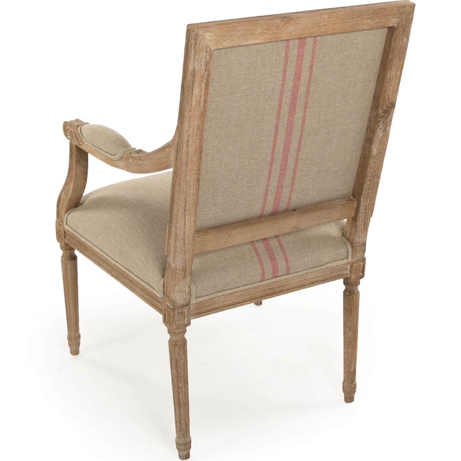 French Louis Red Striped Dining Chairs - Belle Escape