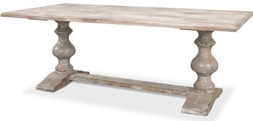 French Pinot Bianco Trestle Dining Table - Belle Escape