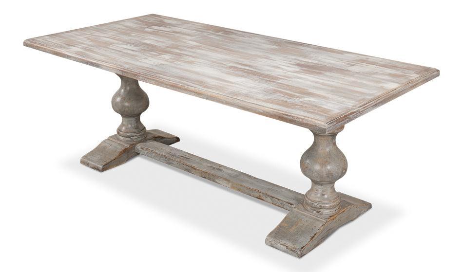 French Pinot Bianco Trestle Dining Table - Belle Escape