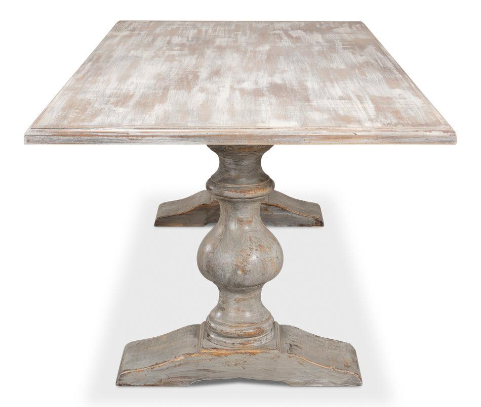 French Pinot Bianco Trestle Dining Table - Belle Escape