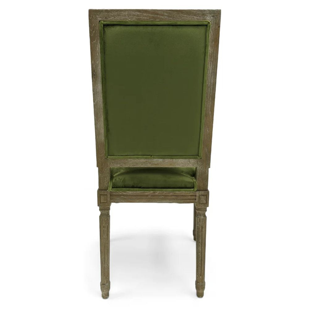 French Green Velvet Tufted Chair