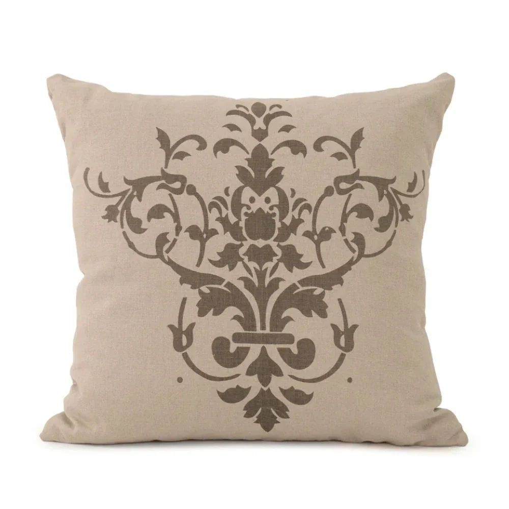 French Scroll Linen Pillow