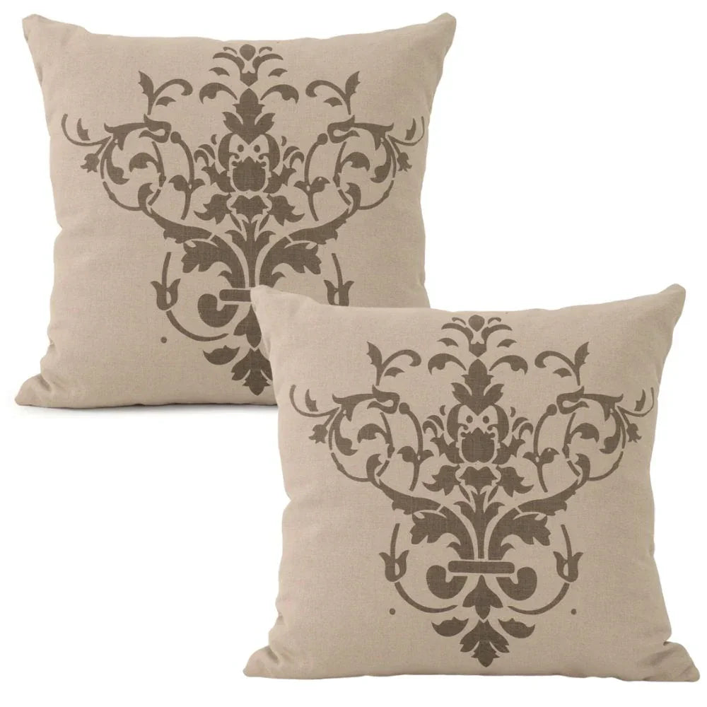 French Scroll Linen Pillow