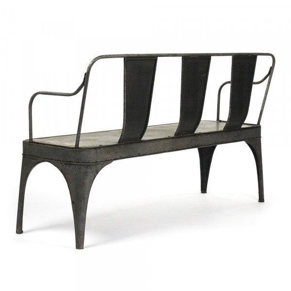 Galvanized Industrial Chic Iron Bench - Belle Escape