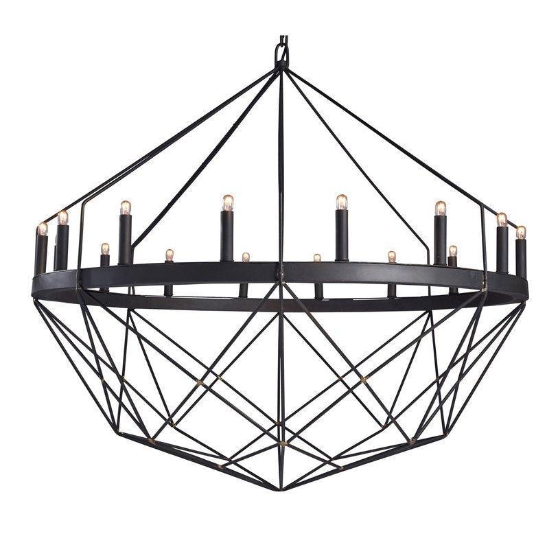 Geometric Iron Chateau Chandelier - Belle Escape