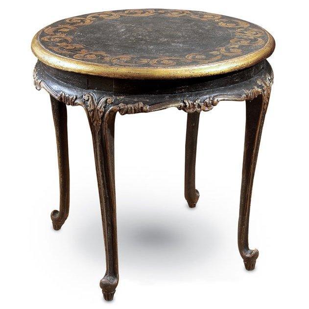Gold Scroll Black Accent Table - Belle Escape
