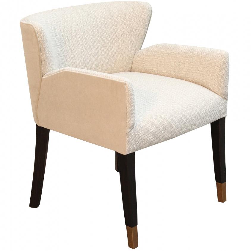 Gold Tipped Leg Upholstered Dining Chair - Belle Escape