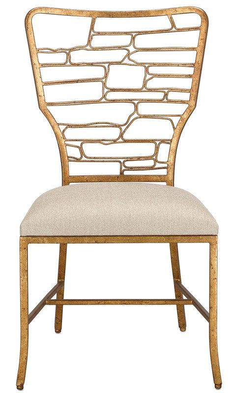 Geometric Back Gold Dining Chair