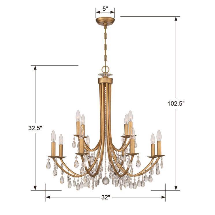 Golden Age Crystal Droplet Chandelier - Belle Escape