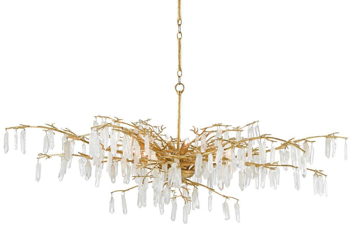 Golden Crystal Burst Rainforest Chandelier - Belle Escape