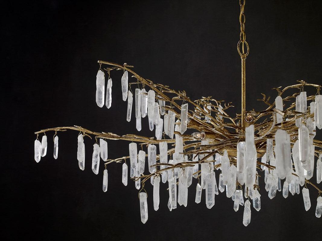Golden Crystal Burst Rainforest Chandelier - Belle Escape