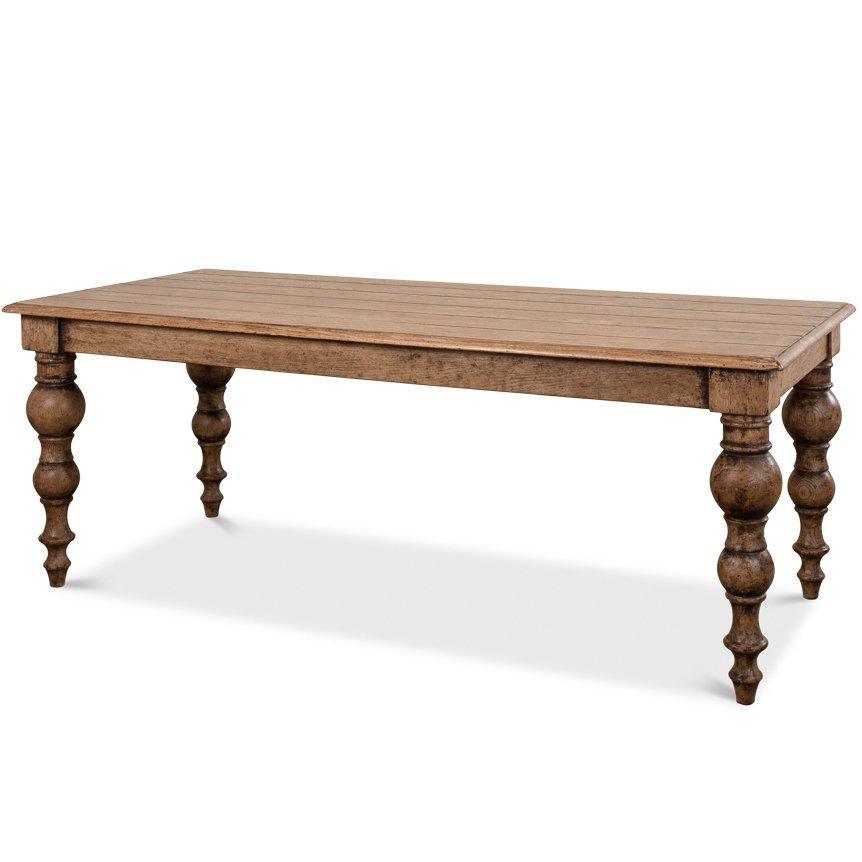 Golden Oak Spindle Leg Table - Belle Escape