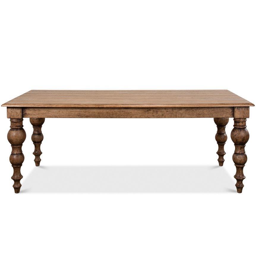 Golden Oak Spindle Leg Table - Belle Escape