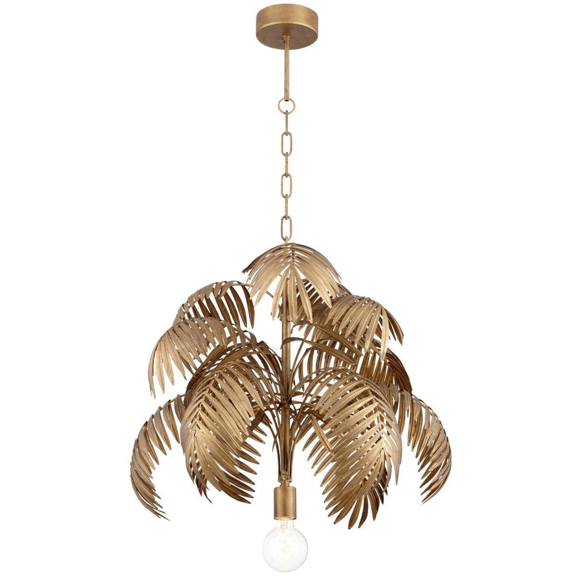 Golden Palm Metal Chandelier - Belle Escape