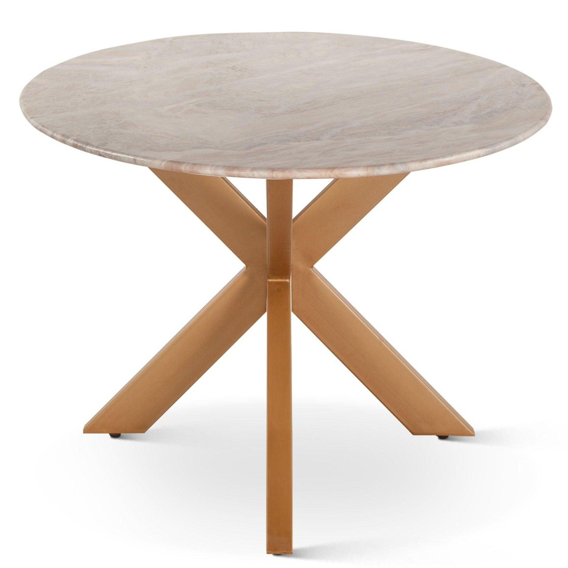 Golden Starburst Oval Marble Dining Table - Belle Escape