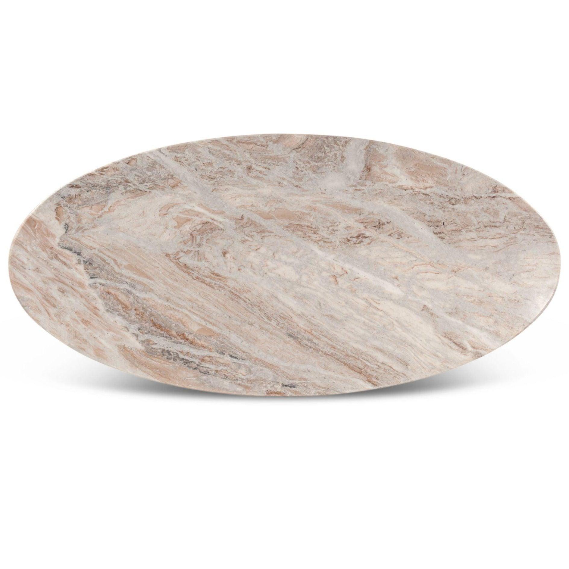 Golden Starburst Oval Marble Dining Table - Belle Escape