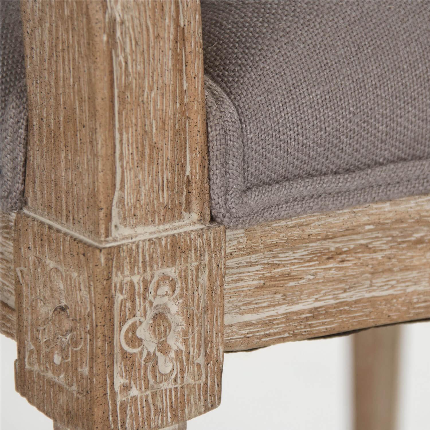 Gray Linen Medallion Arm Chairs - Belle Escape