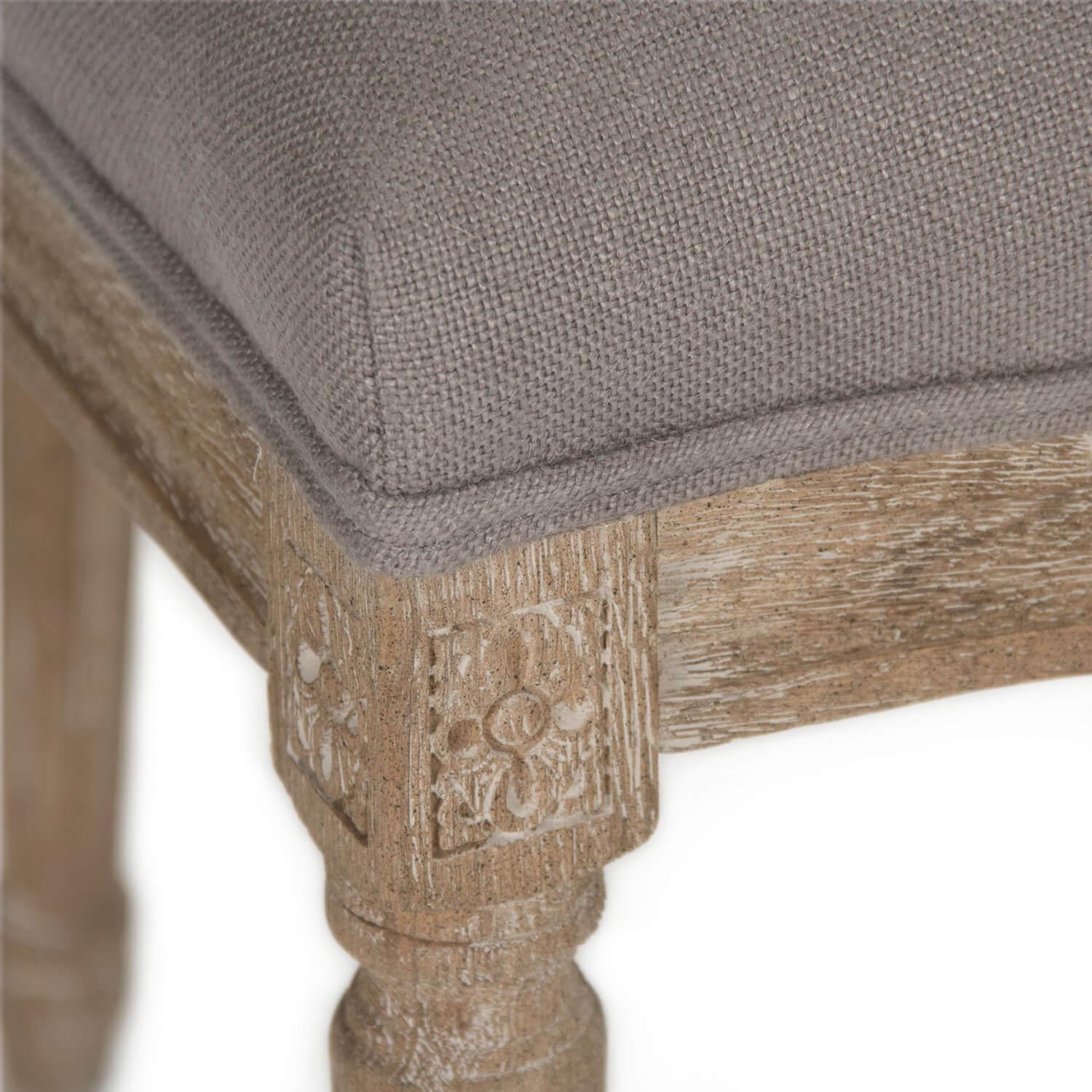 Gray Linen Medallion Side Chairs - Belle Escape