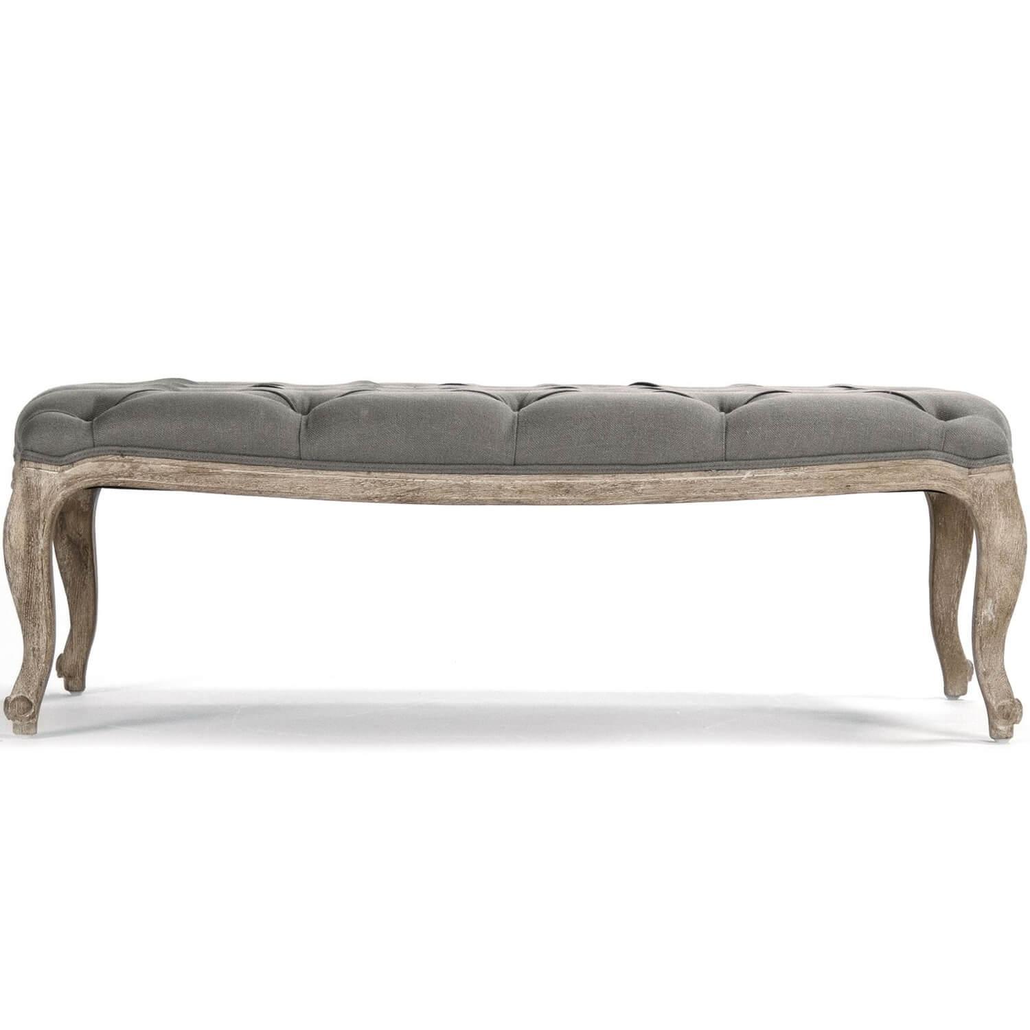 Gray Maison Tufted Ottoman - Belle Escape